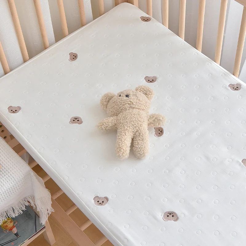 6-layer Pure Cotton Gauze Jacquard-embroidered Baby Bed Skirt — image 3