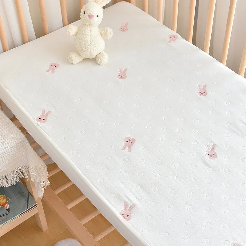 6-layer Pure Cotton Gauze Jacquard-embroidered Baby Bed Skirt — image 6