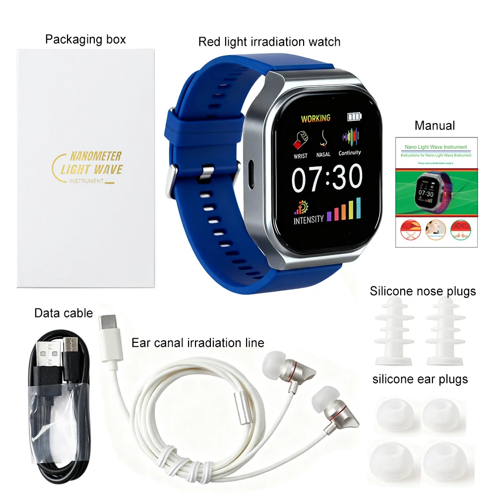 650nm Red Light Therapy Watch Cold Laser LLLT With Nasal And Ear Probes — image 4