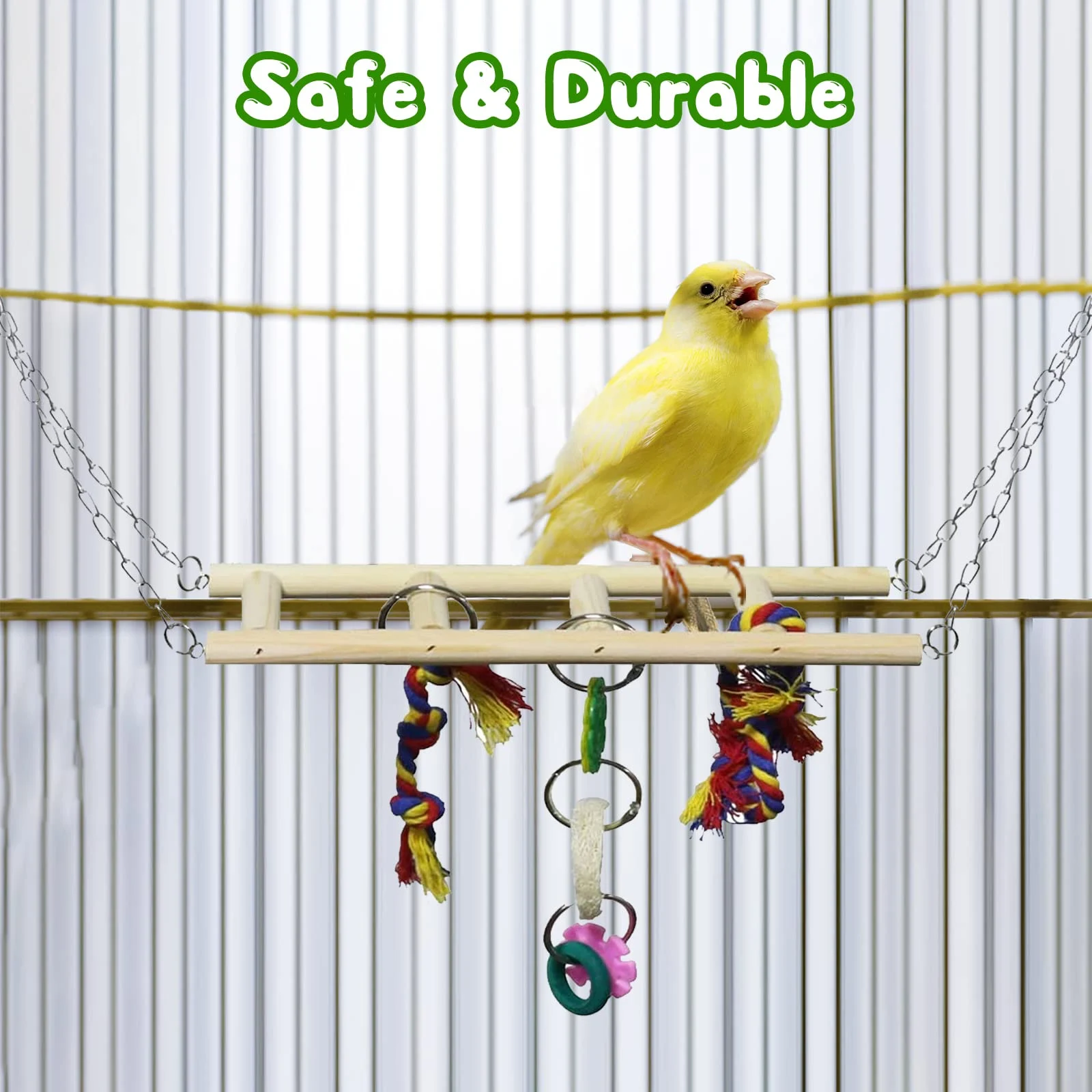7 Pack Bird & Parrot Toys, Cage Toys For Conures, Wood Chew Set Natural Wood, Conure… — image 3