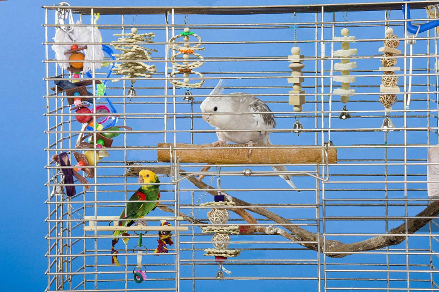 7 Pack Bird & Parrot Toys, Cage Toys For Conures, Wood Chew Set Natural Wood, Conure… — image 4