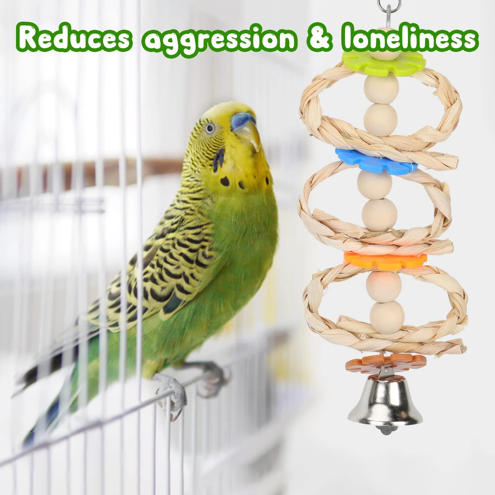 7 Pack Bird & Parrot Toys, Cage Toys For Conures, Wood Chew Set Natural Wood, Conure… — image 2