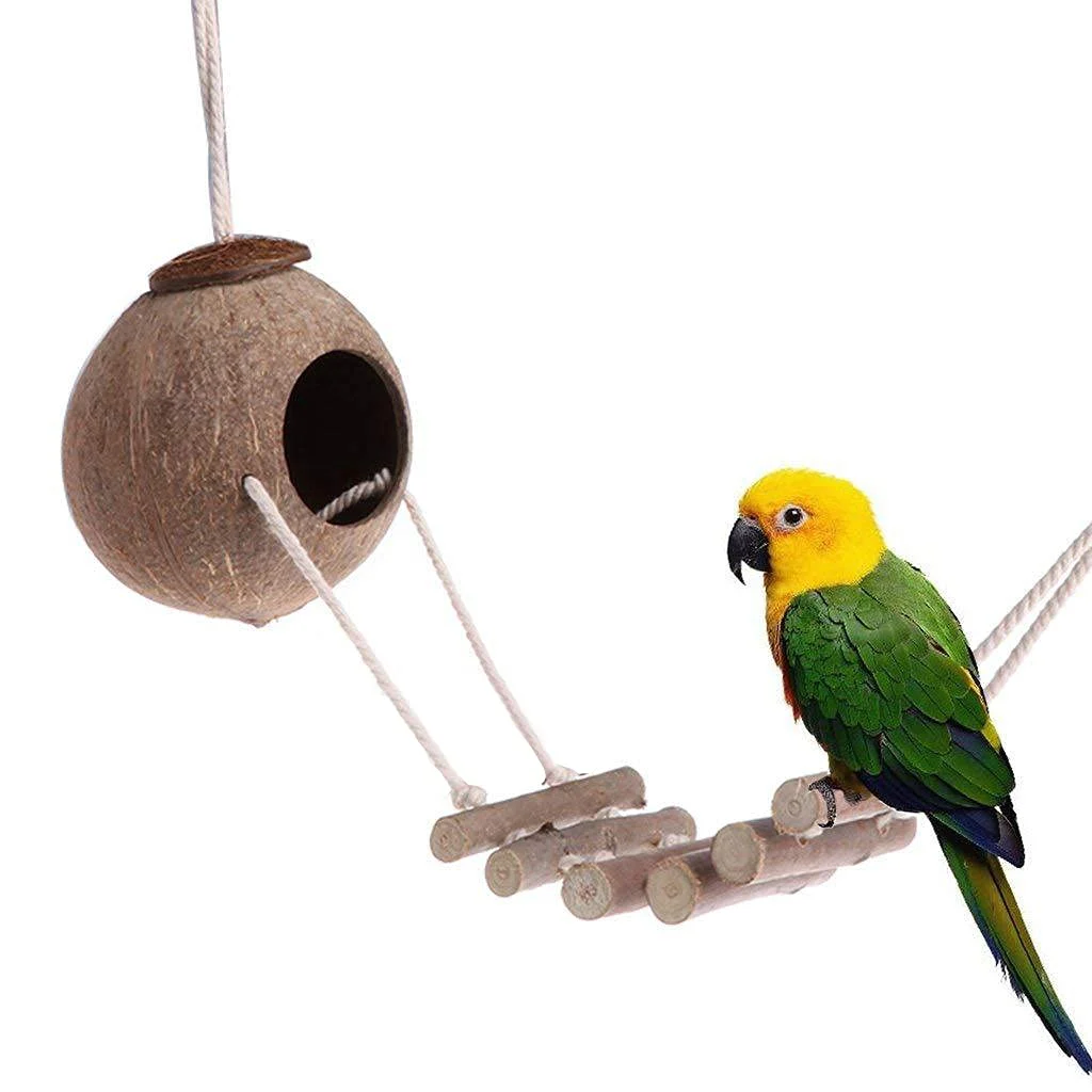 9-piece Parakeet Toys & Budgie Toys, Bird Cage Accessories Set Natural Wood Include… — image 4