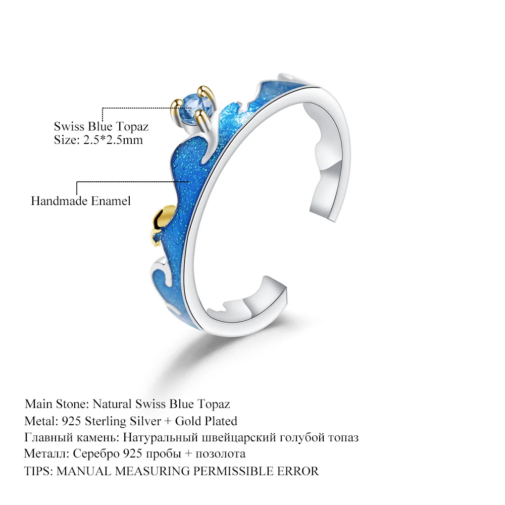 925 Silver Ring Inlaid With Swiss Blue Topaz Exuding Elegance And Sophistication — image 4