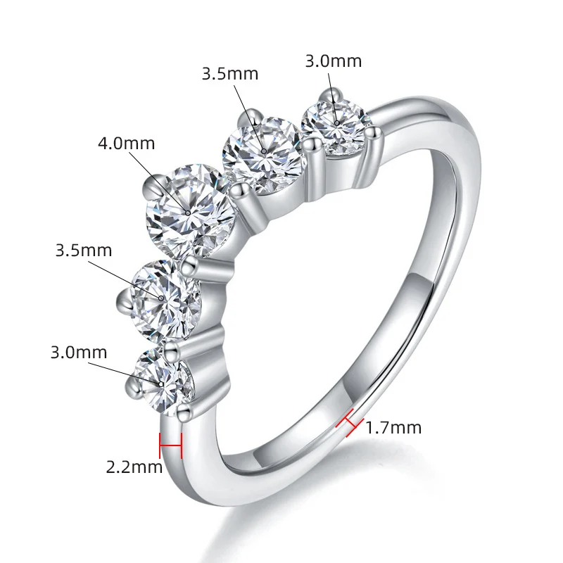 925 Sterling Silver Moissanite Ring For Women — image 4