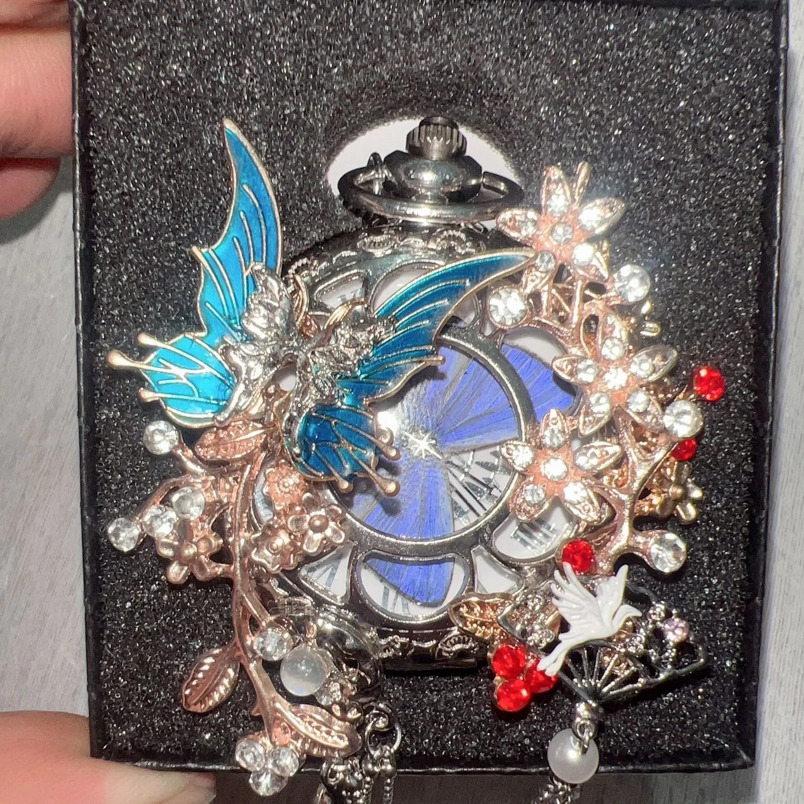 A Customizable Butterfly Gift For Dazzling New Chinese-style Feather Pocket Watch — variant image