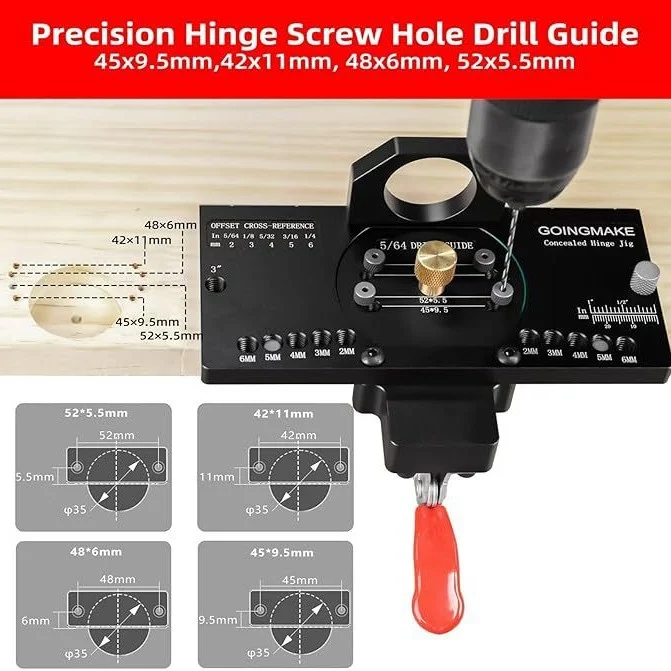 Adjustable 35mm Hinge Drilling Template For Cabinet Doors — image 4