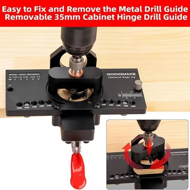 Adjustable 35mm Hinge Drilling Template For Cabinet Doors — image 5