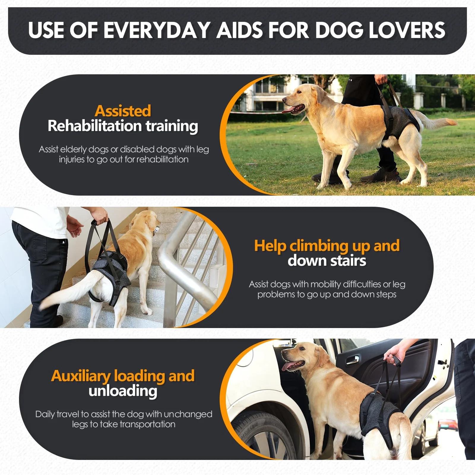 Adjustable Dog Lift Harness, Sling For Large Dogs Support And Rehab Harness Weak Rear… — image 4