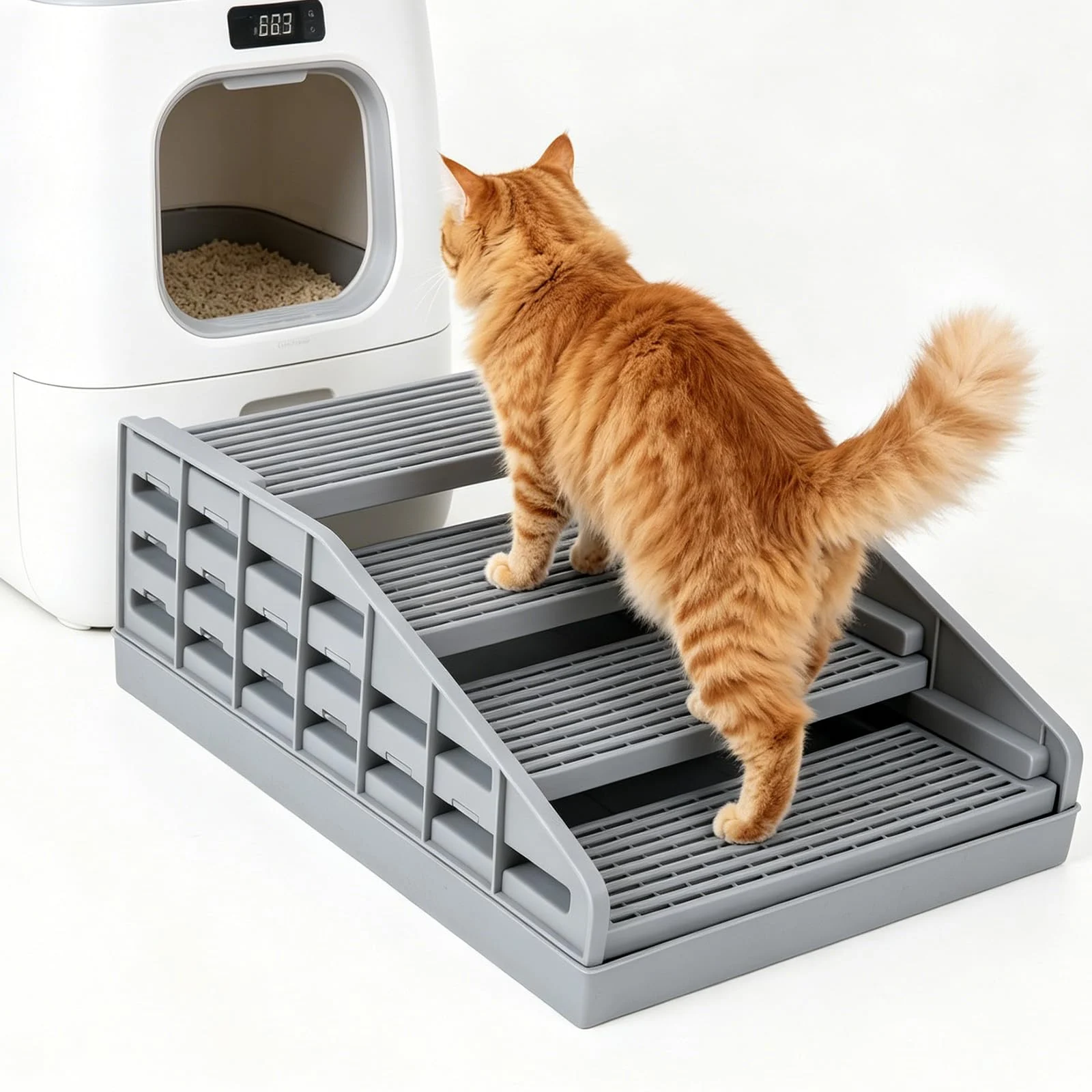 Adjustable Litter Box Ramp, Elevated Cat Ramp Stairs With Filter Function, Step For… — image 5