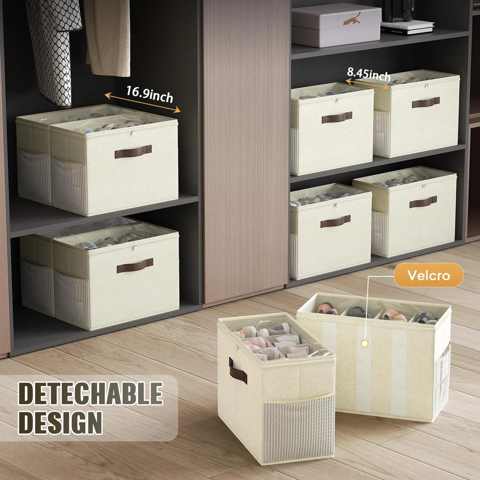 Adjustable Partition Shoe Storage Box - Clear Plastic Organizer Container For Closet… — image 2