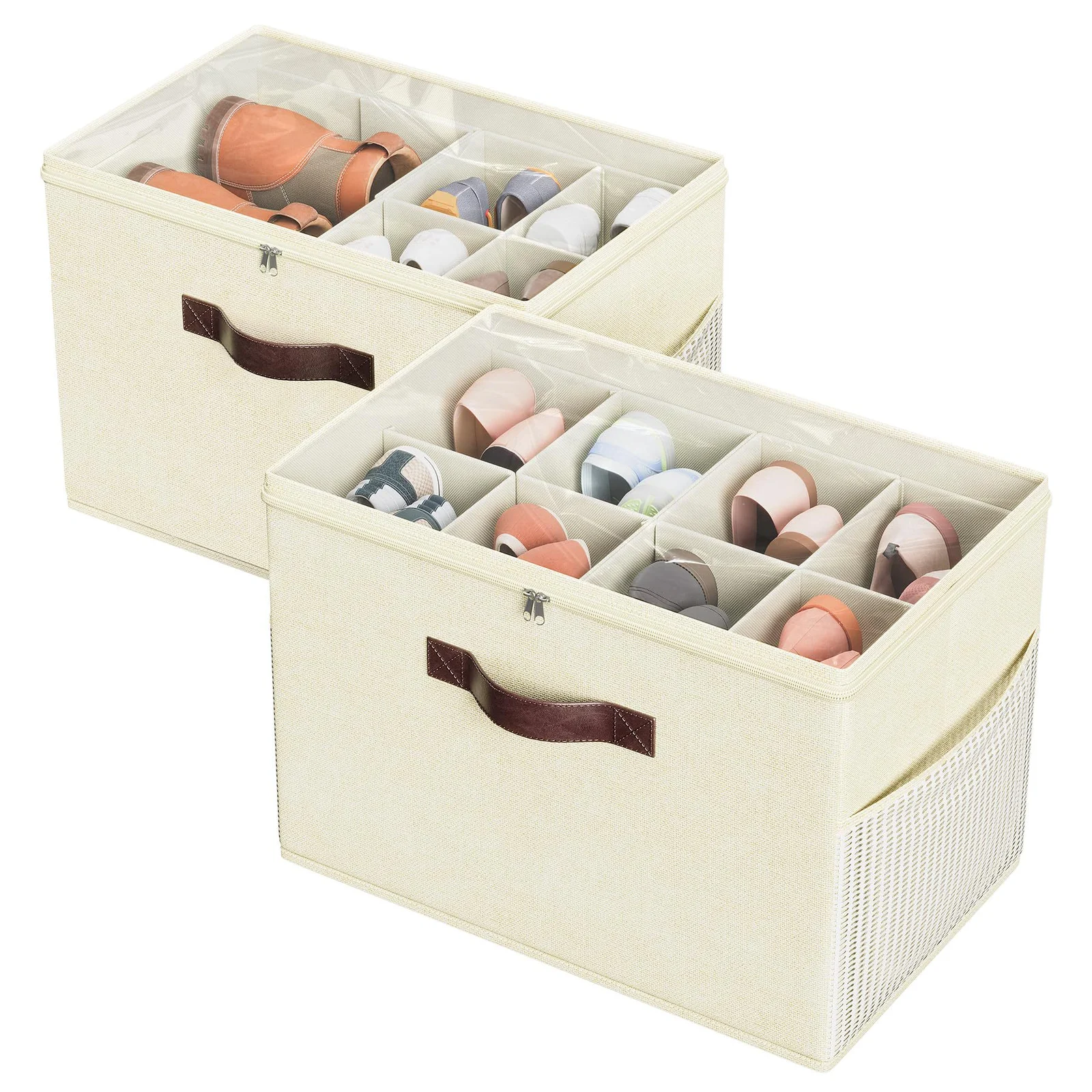 Adjustable Partition Shoe Storage Box - Clear Plastic Organizer Container For Closet… — image 4