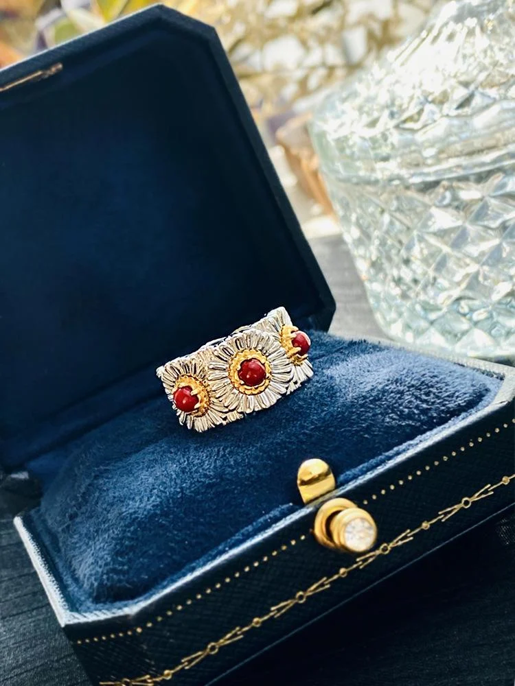 Agate Gardenia And Daisy Ring For Women — image 4