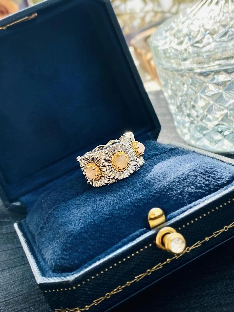 Agate Gardenia And Daisy Ring For Women — image 3