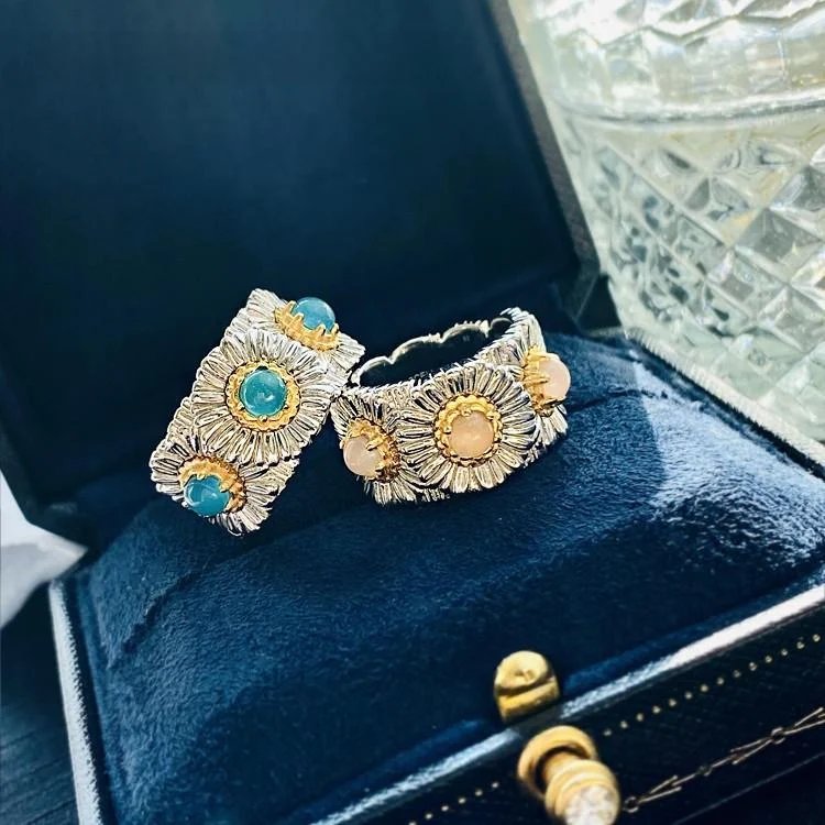 Agate Gardenia And Daisy Ring For Women — image 1