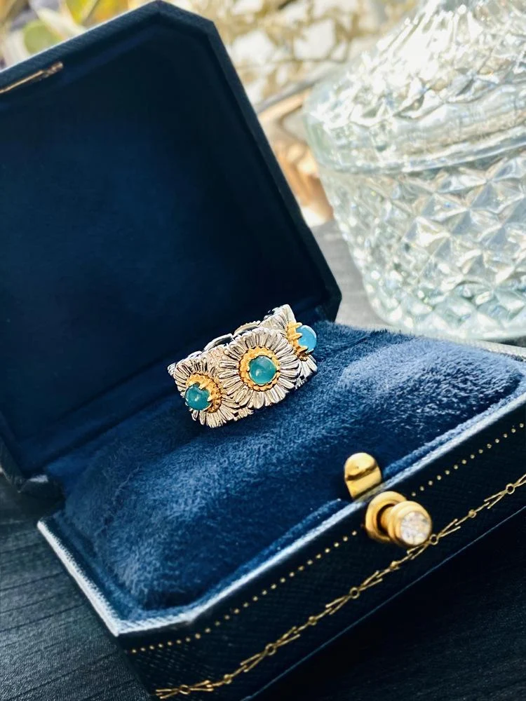 Agate Gardenia And Daisy Ring For Women — image 2