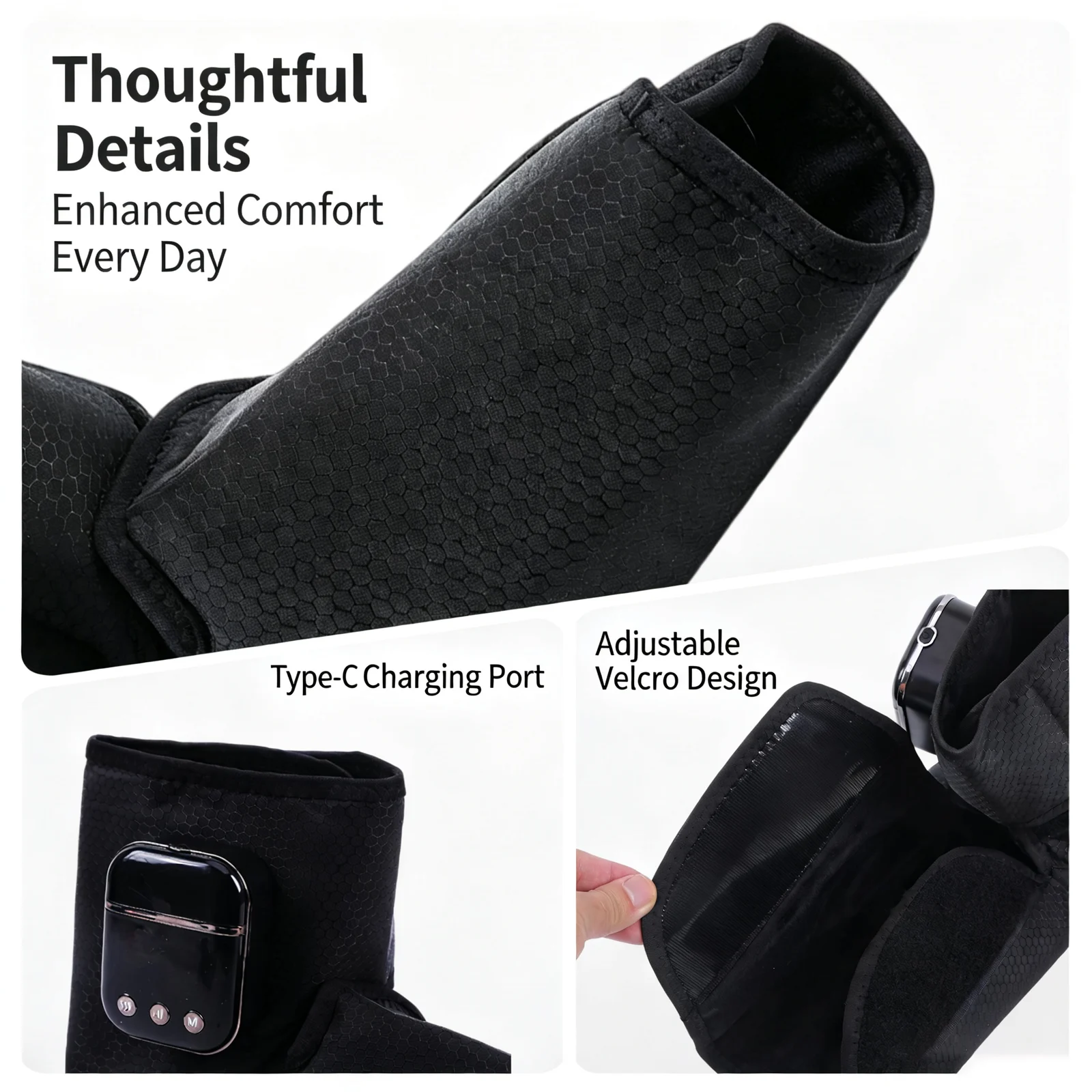 Air Compression Foot And Ankle Massager With Heat Function, Portable Cordless Design… — image 3