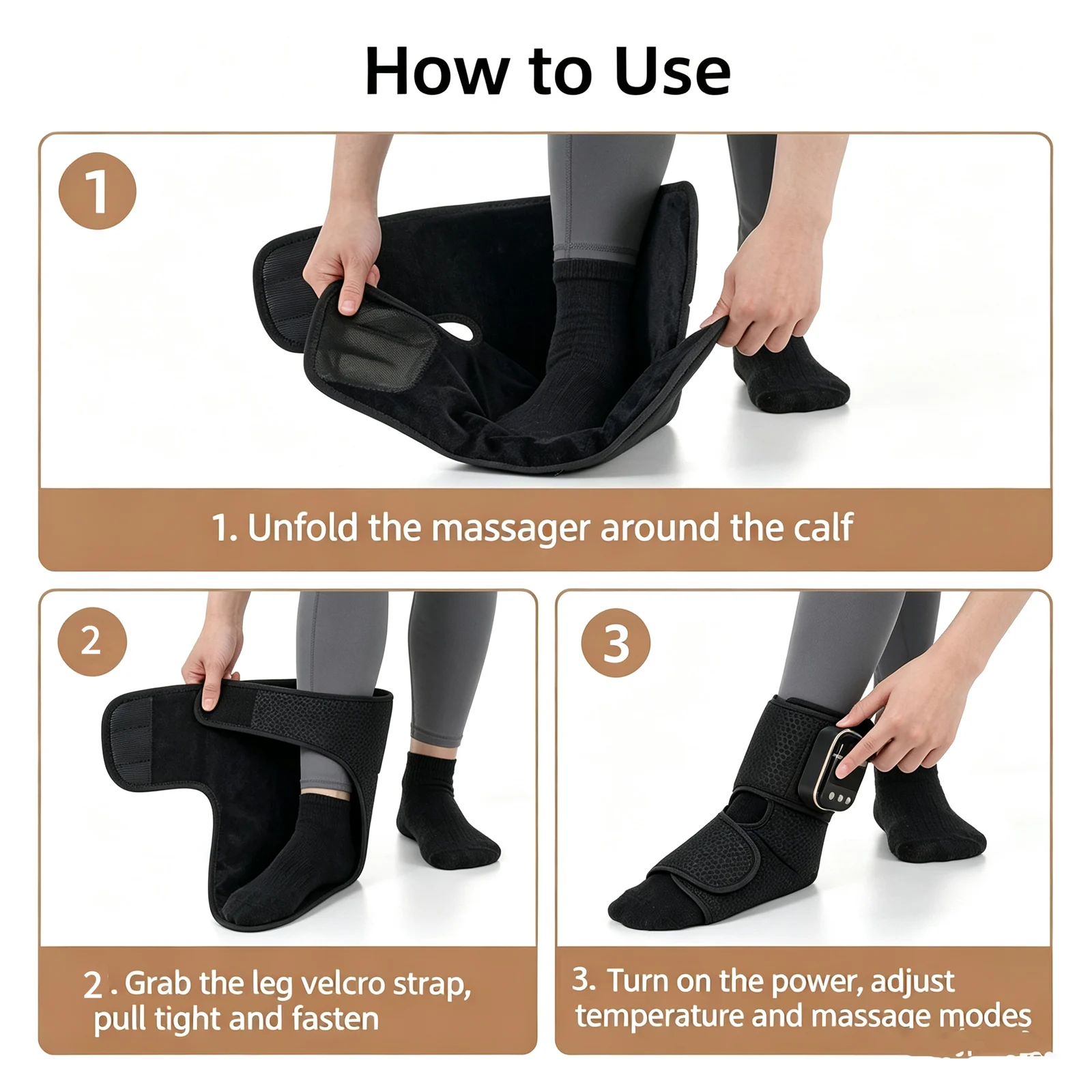 Air Compression Foot And Ankle Massager With Heat Function, Portable Cordless Design… — image 5