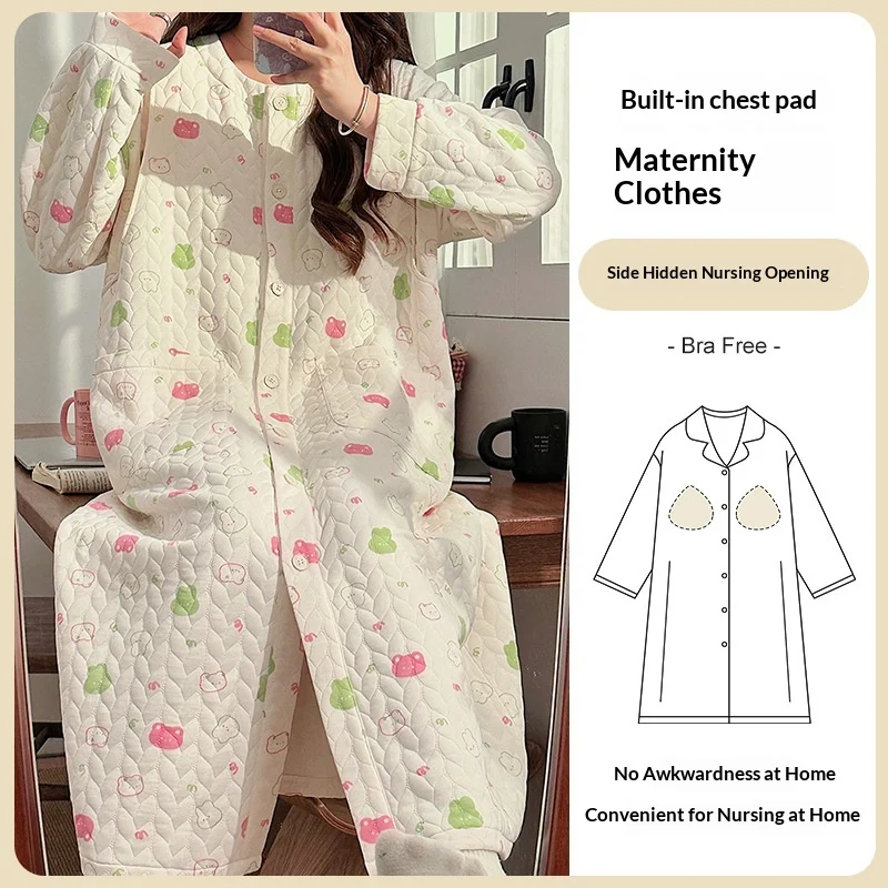 Air-cotton Padded Nursing Dress For Pregnant Women With Built-in Breast Pads — image 9