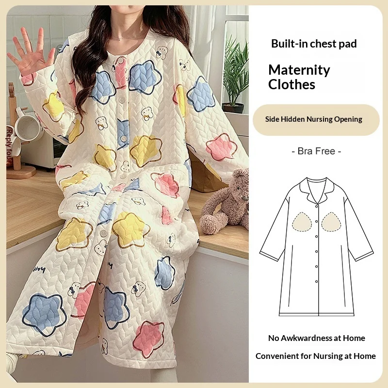 Air-cotton Padded Nursing Dress For Pregnant Women With Built-in Breast Pads — image 4