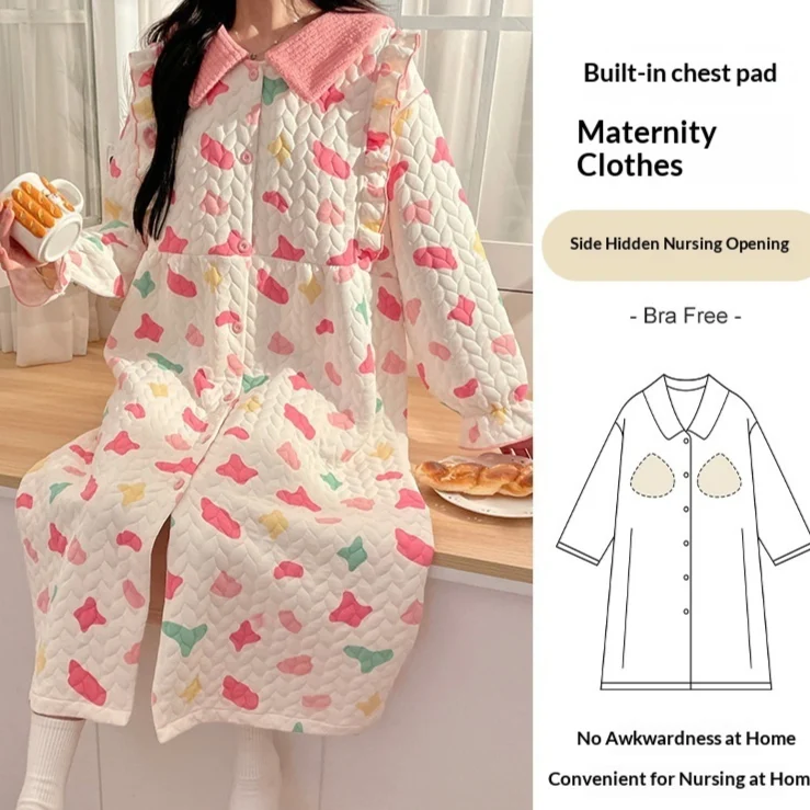 Air-cotton Padded Nursing Dress For Pregnant Women With Built-in Breast Pads — image 8
