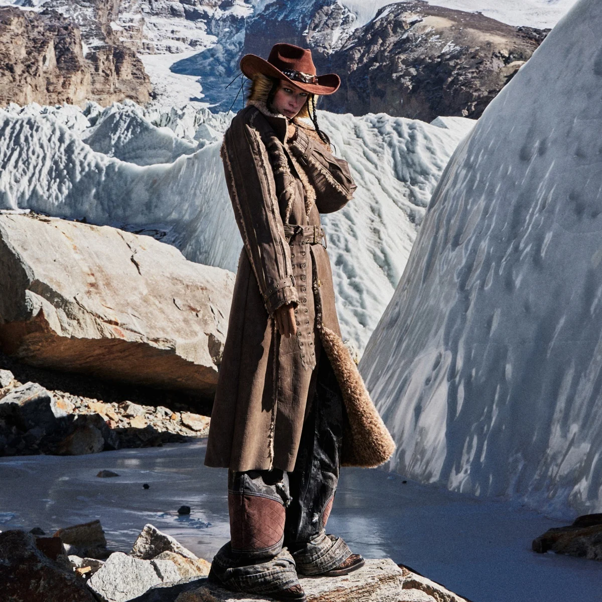 All-in-one Eco-friendly Suede Lambswool Long Coat — image 5