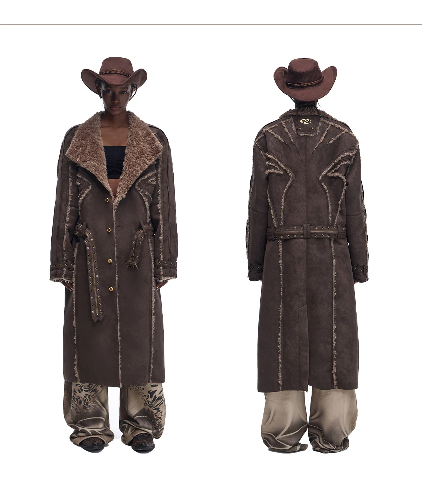 All-in-one Eco-friendly Suede Lambswool Long Coat — image 3
