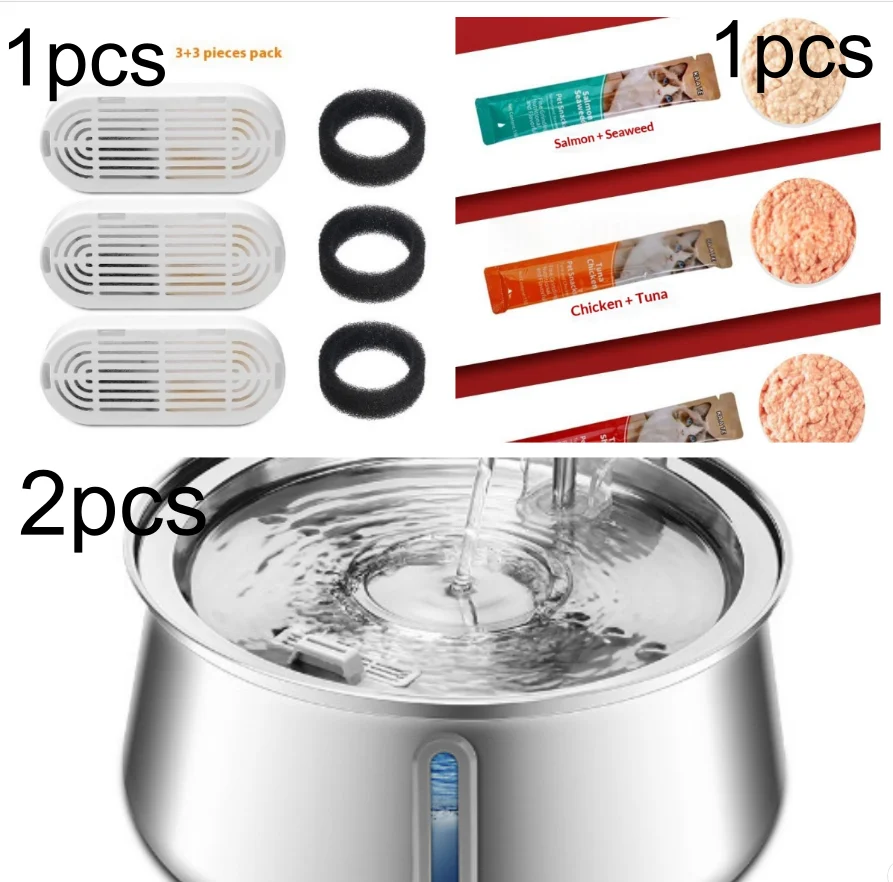 All Stainless Steel Pet Water Dispenser Round Runway Type Large Capacity Dogs And Cats — image 4
