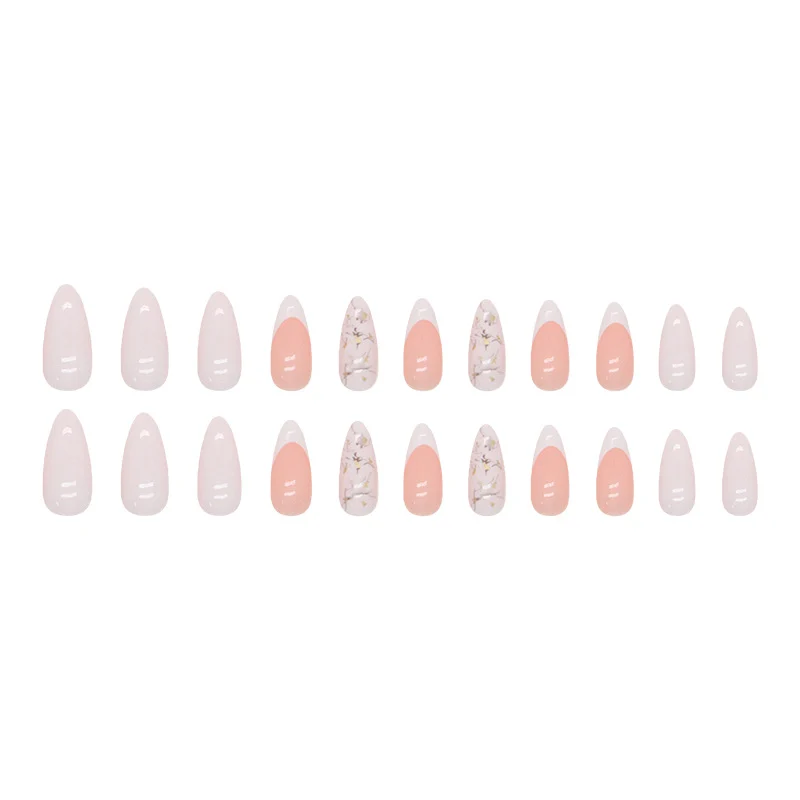 Almond-shaped White French Manicure With Messy Line Art On The Tips — image 3