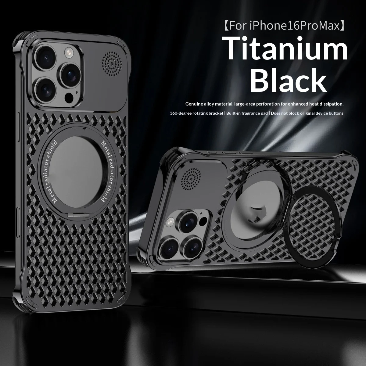 Aluminum Alloy Magnetic Rotating Holder Aromatherapy Phone Case — image 5