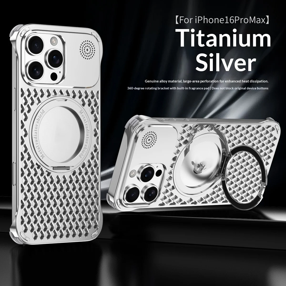 Aluminum Alloy Magnetic Rotating Holder Aromatherapy Phone Case — image 2