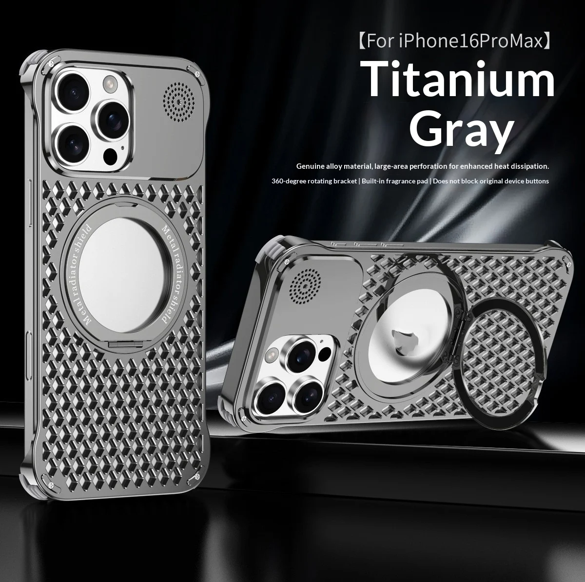 Aluminum Alloy Magnetic Rotating Holder Aromatherapy Phone Case — image 3