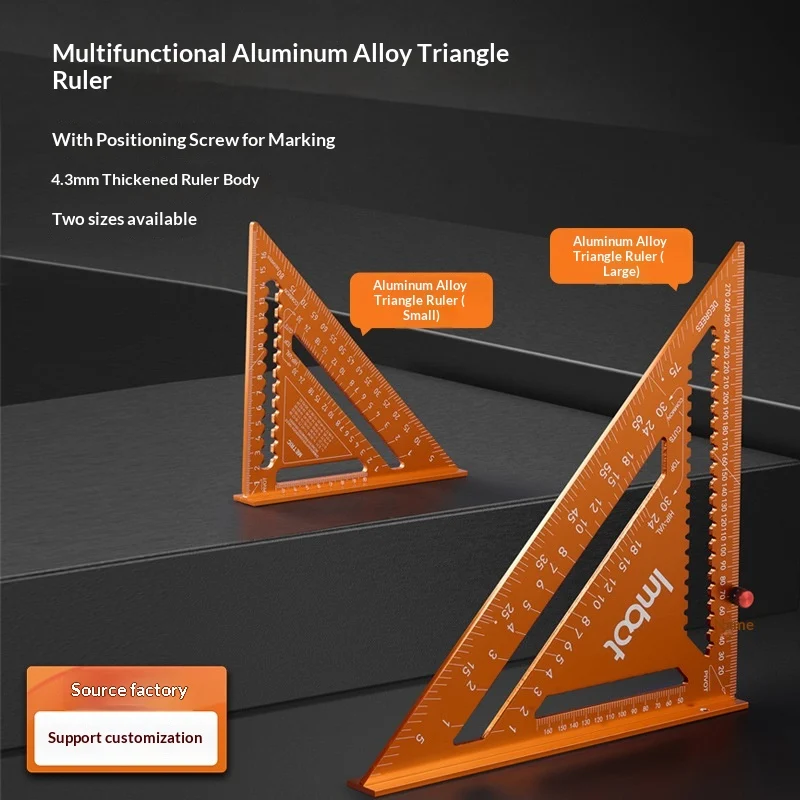Aluminum Alloy Triangle Ruler High-precision Multifunctional Woodworking Square — image 4