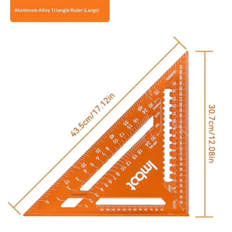 Aluminum Alloy Triangle Ruler High-precision Multifunctional Woodworking Square — image 3