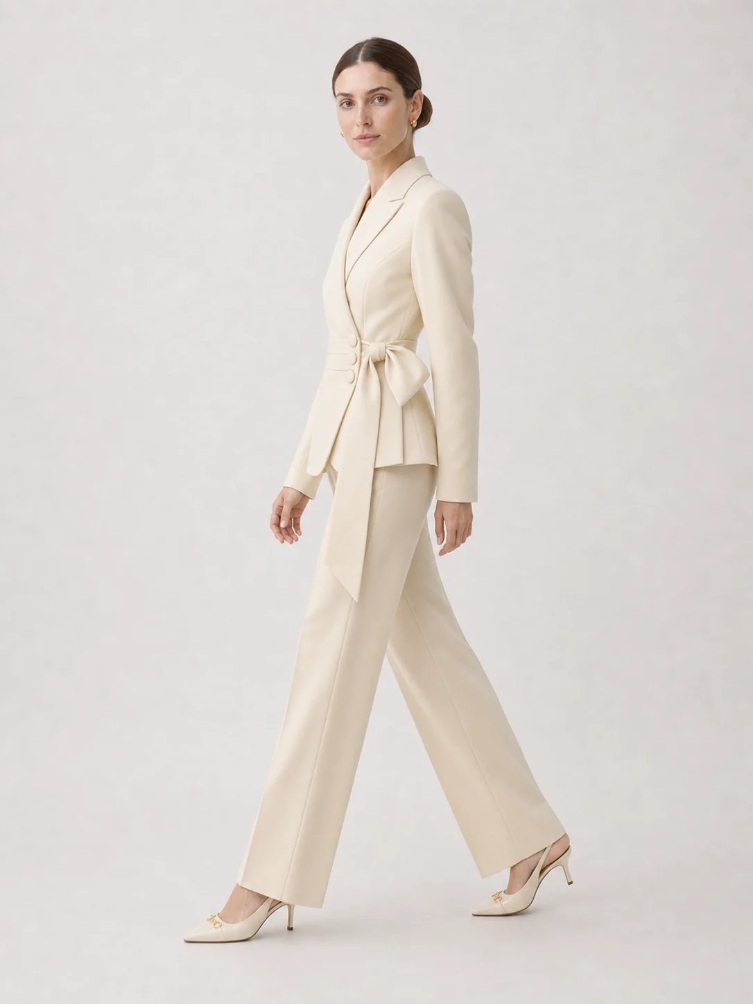 Amandine Cream Relaxed Tailored Suit Set — image 2