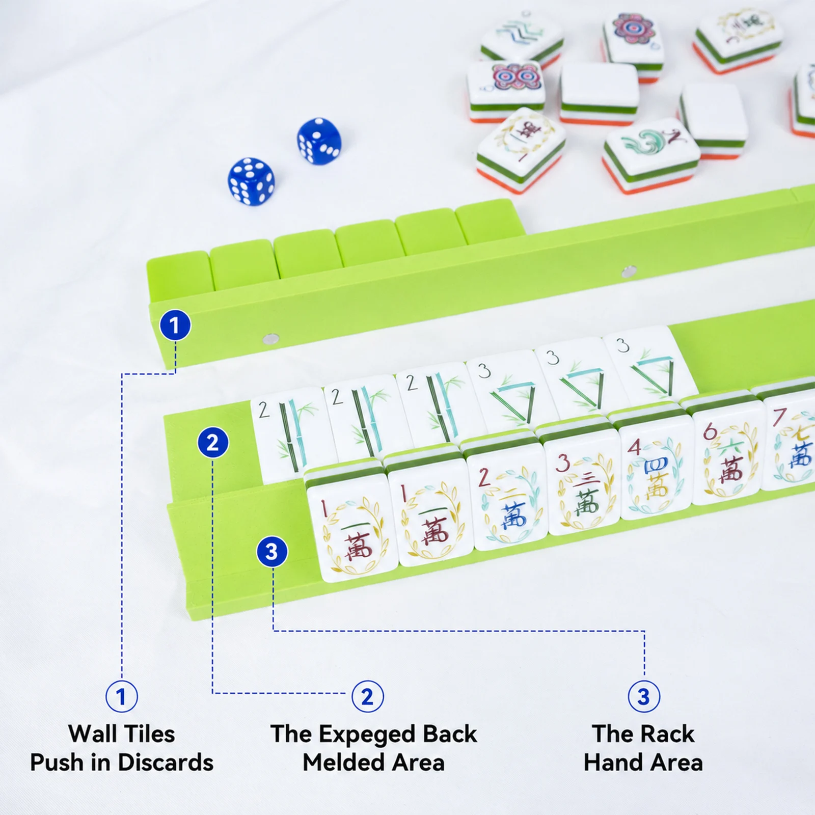 American Mahjong Rack Set With Magnetic Pusher, 4 Racks And 1 Snap-on Wall Builder &… — image 5