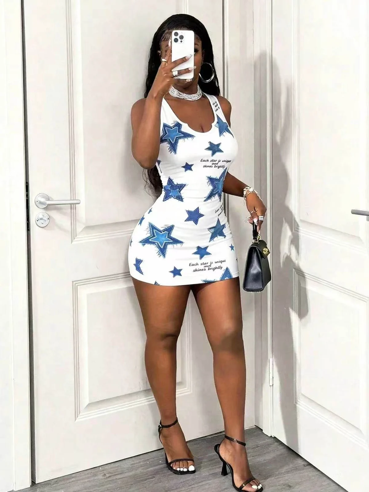 American-style Hot Girl Star Print Blouse And Skirt Set - Figure-hugging,… — image 3