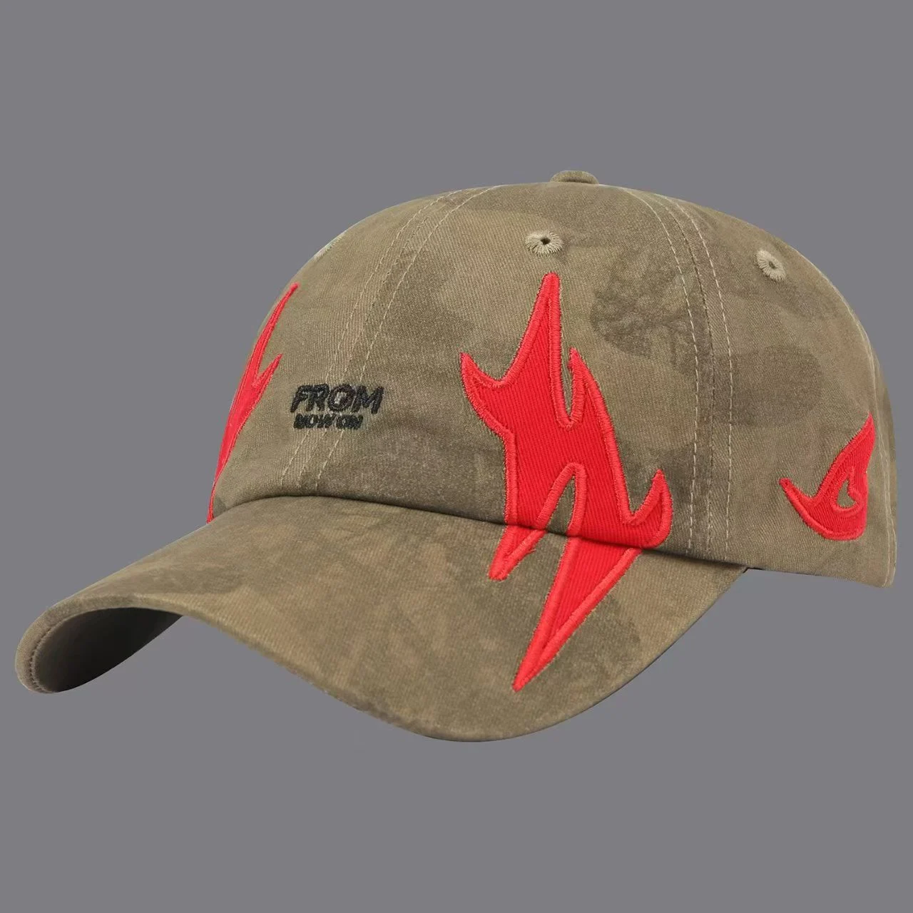 American-style Street Flame Embroidery Texture Baseball Cap, Men's And Women's… — image 5