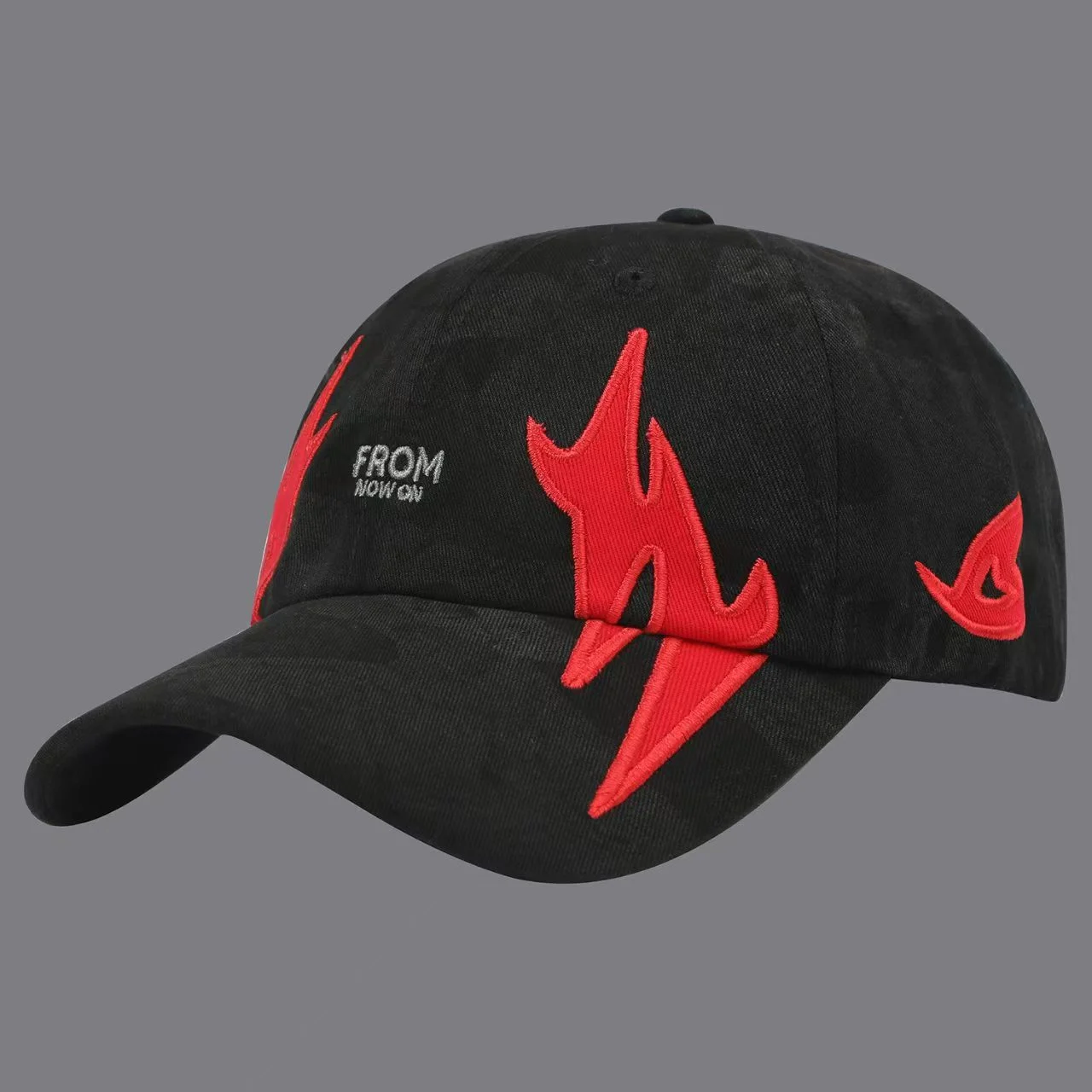 American-style Street Flame Embroidery Texture Baseball Cap, Men's And Women's… — image 3