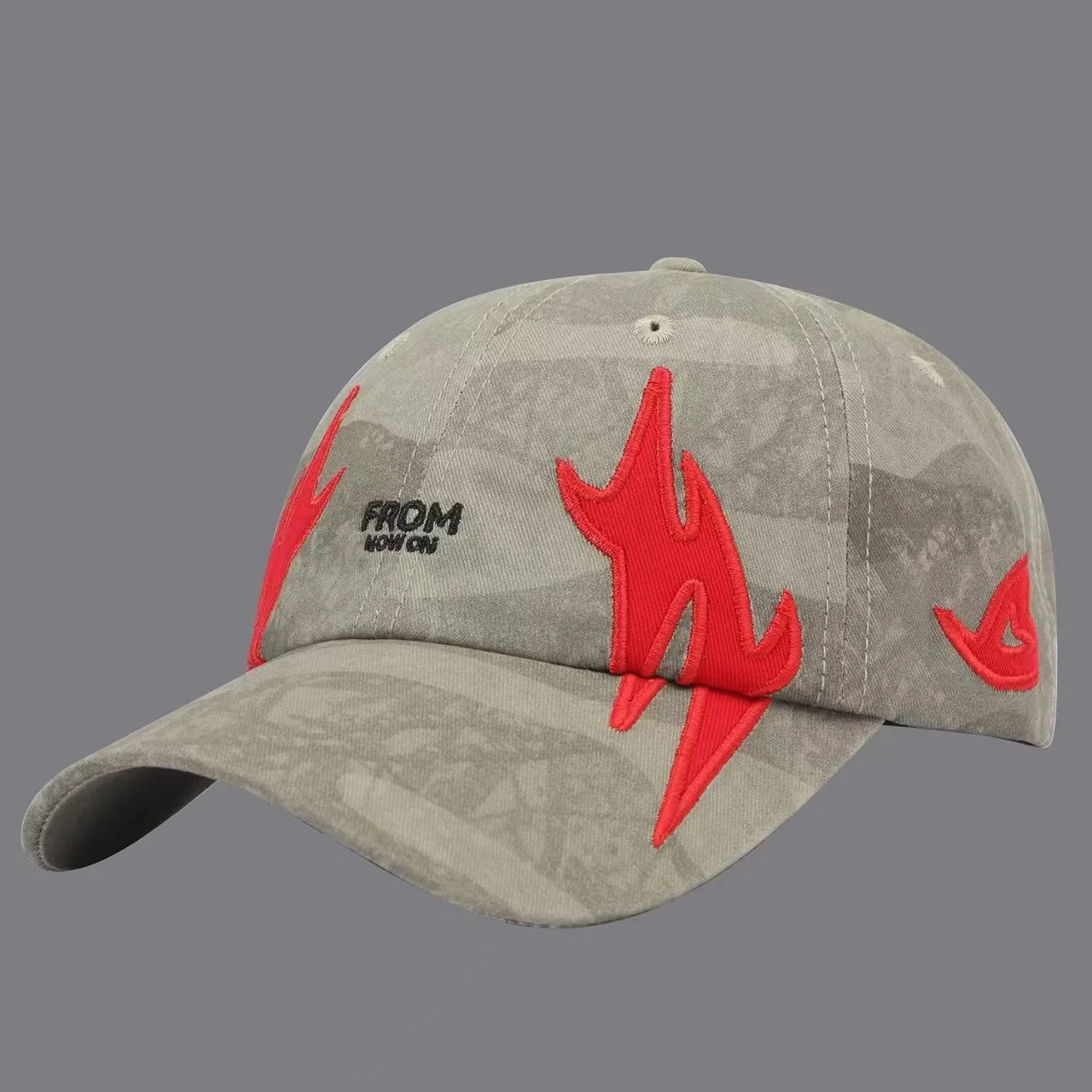American-style Street Flame Embroidery Texture Baseball Cap, Men's And Women's… — image 4