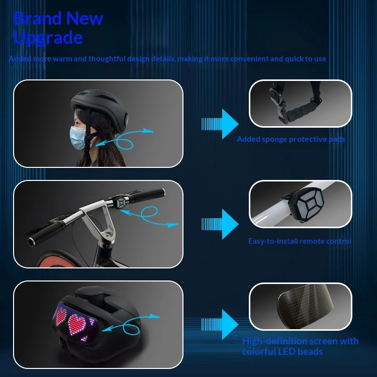 App-connected LED Display Helmet For Cycling — image 3