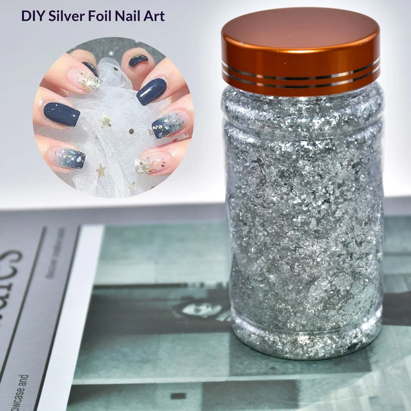 Artistic Nail Art Gold Foil Fragment Decoration — image 2