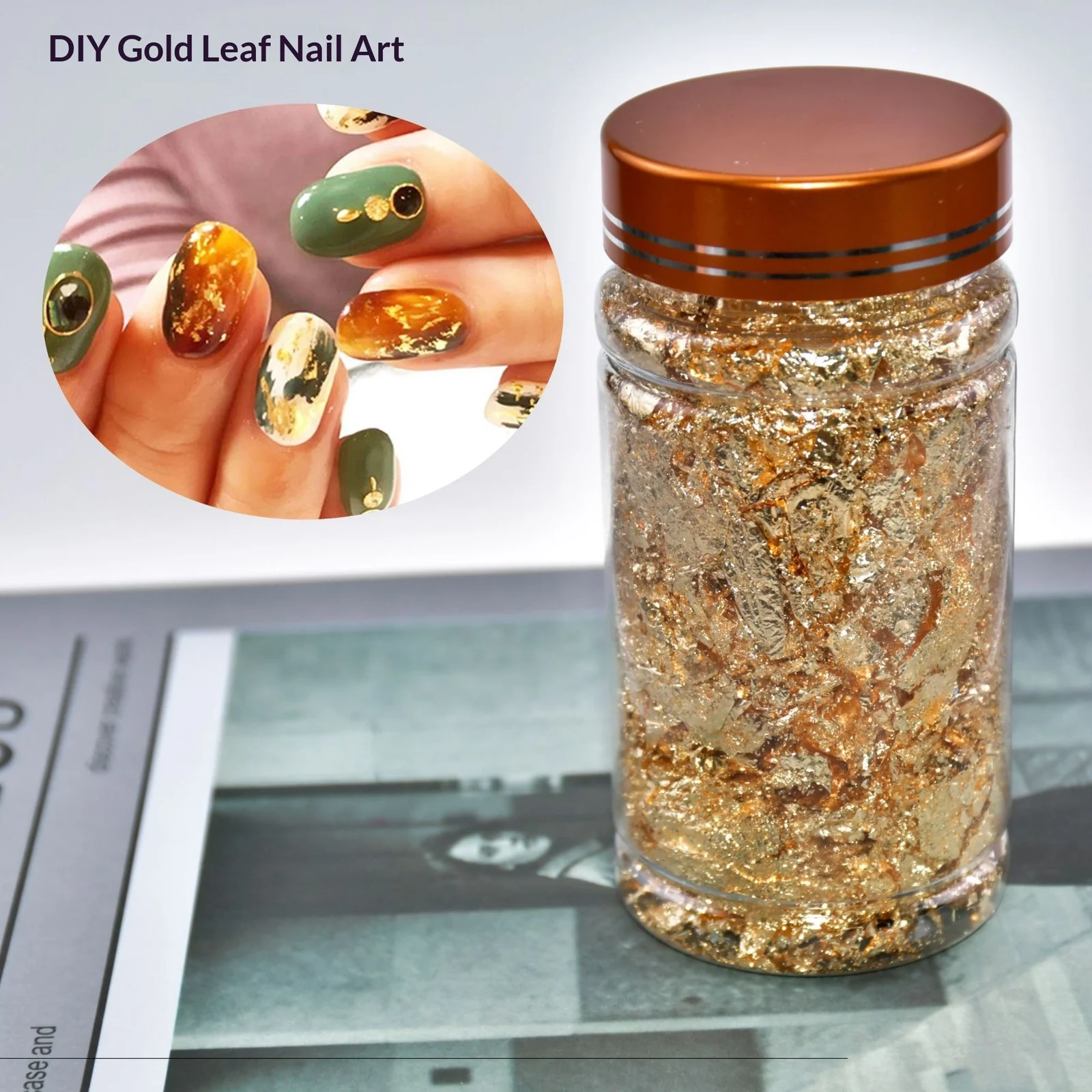 Artistic Nail Art Gold Foil Fragment Decoration — image 3