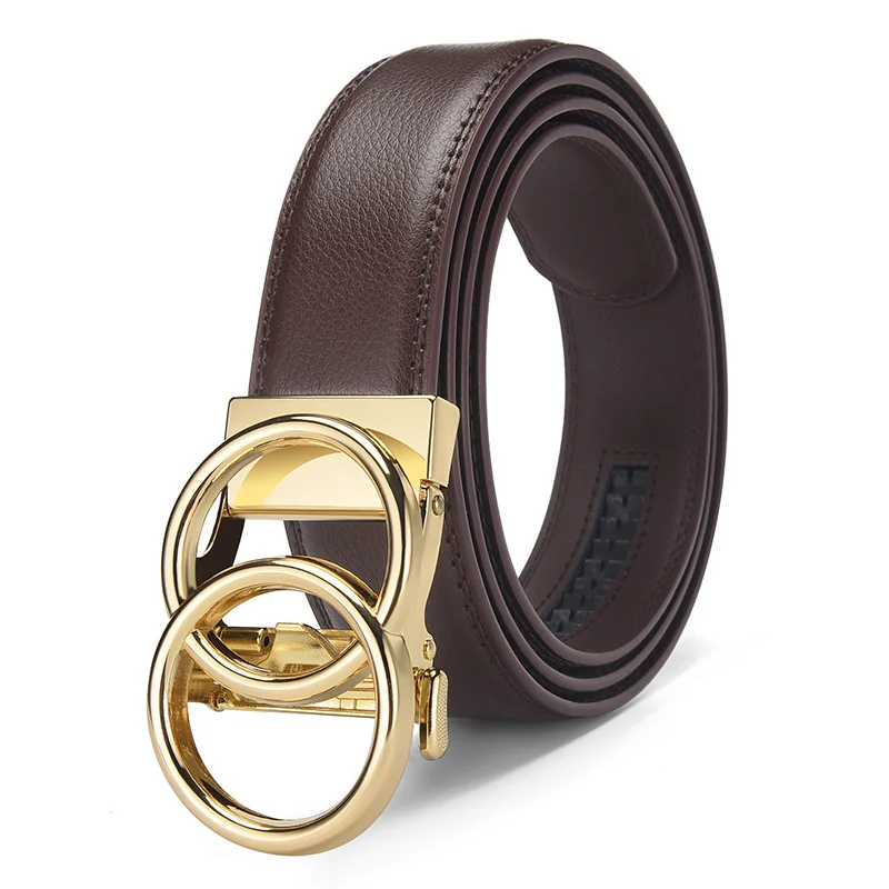 Automatic Buckle Real Leather 14-grain Belt Can Be Fixed Men's Simple Business 3.5cm. — image 5