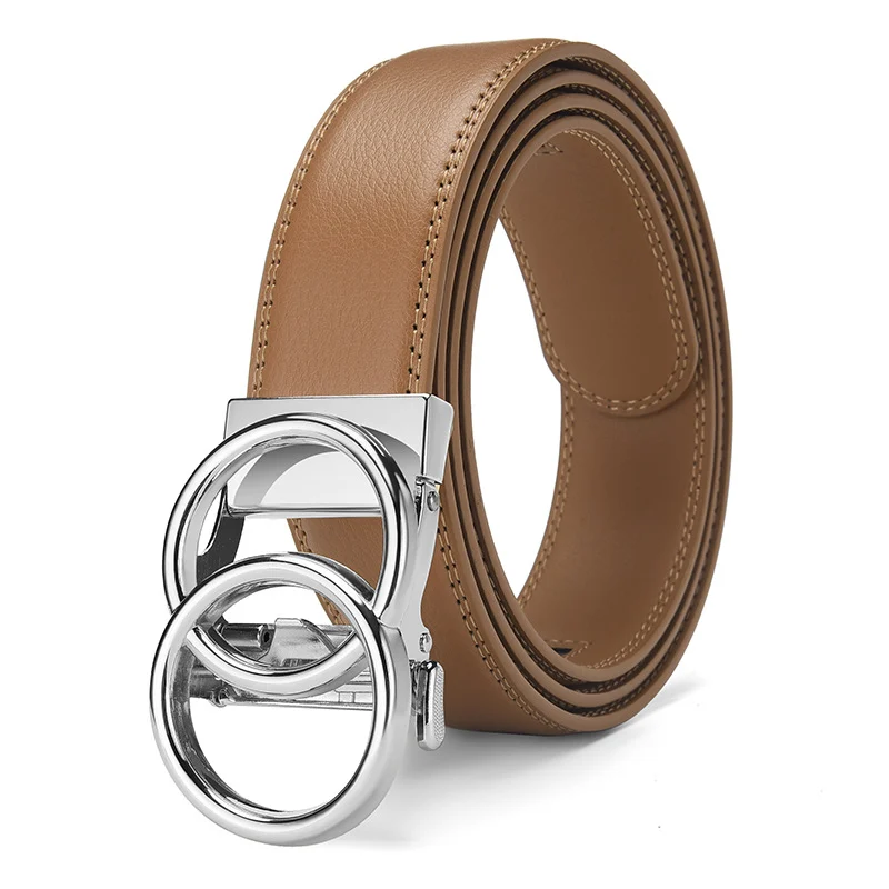 Automatic Buckle Real Leather 14-grain Belt Can Be Fixed Men's Simple Business 3.5cm. — image 4