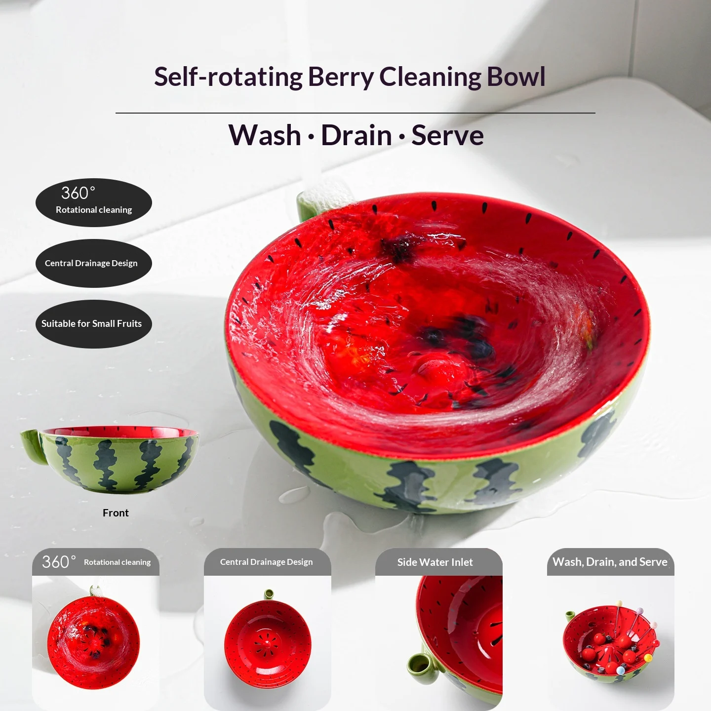 Automatic Ceramic Vortex Draining Bowl — image 7