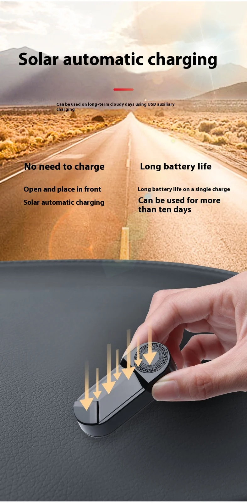 Automobile Solar Warning Light Aromatherapy — image 5