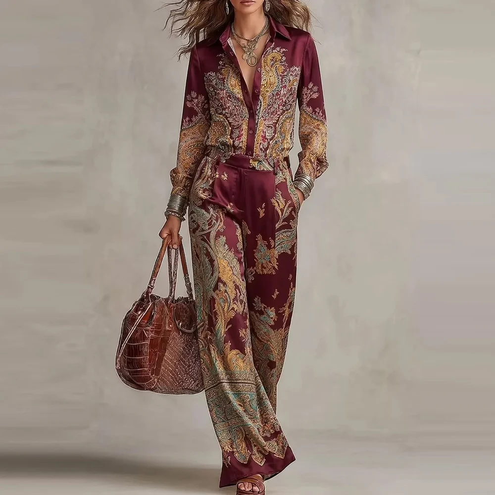 Autumn And Winter Europe The United States Fashion Casual Suit Printed Temperament Top… — image 3