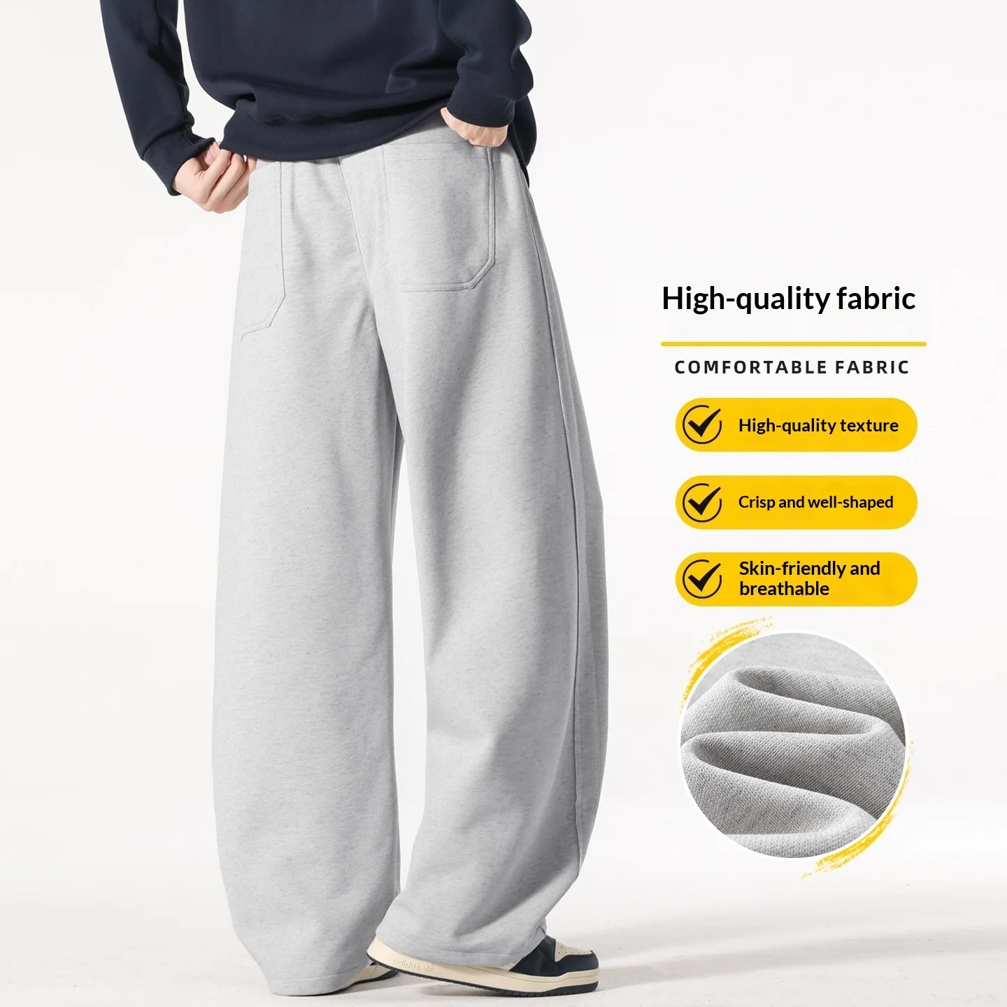 Autumn And Winter Knitted Cropped Casual Pants For Men — image 7