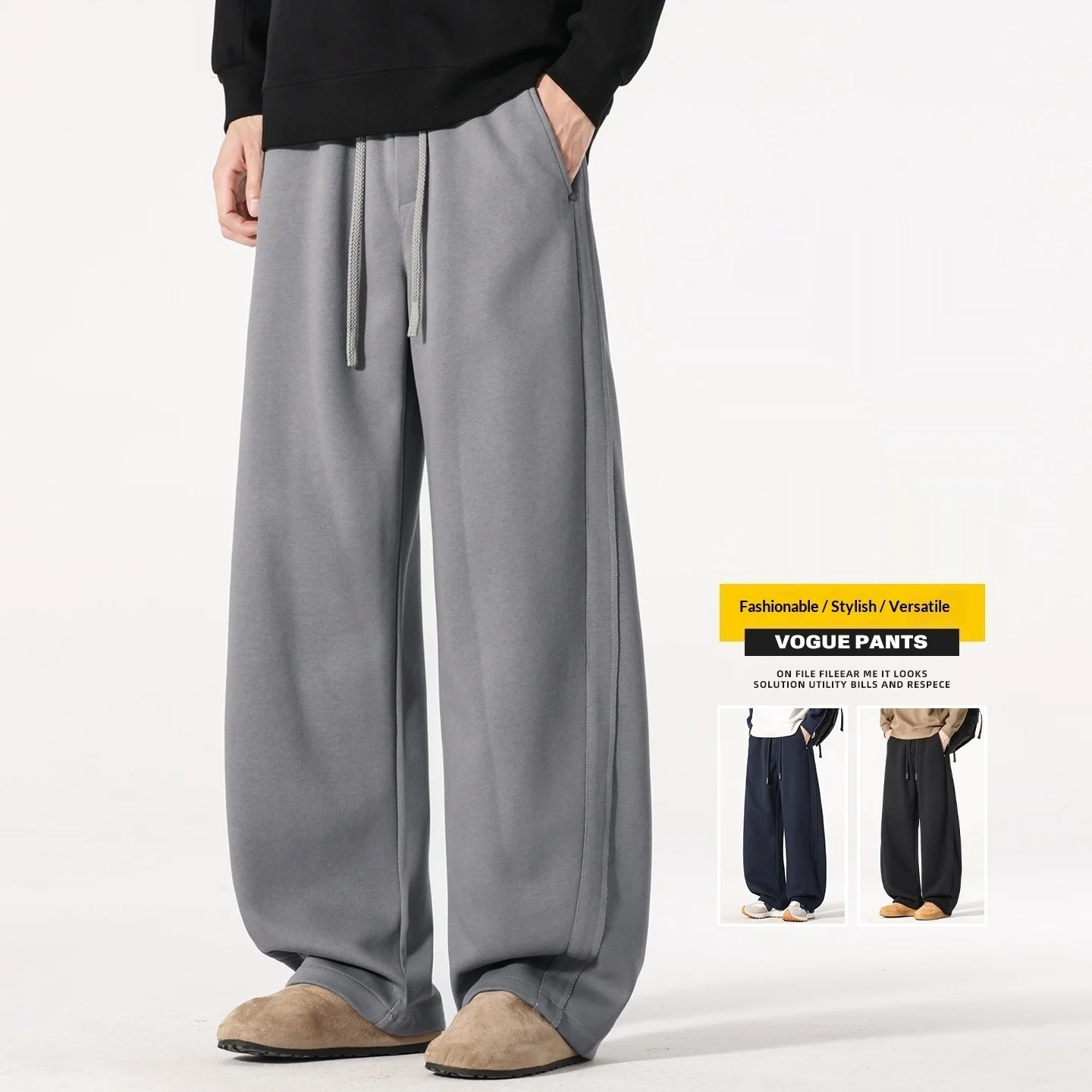 Autumn And Winter Knitted Cropped Casual Pants For Men — image 5